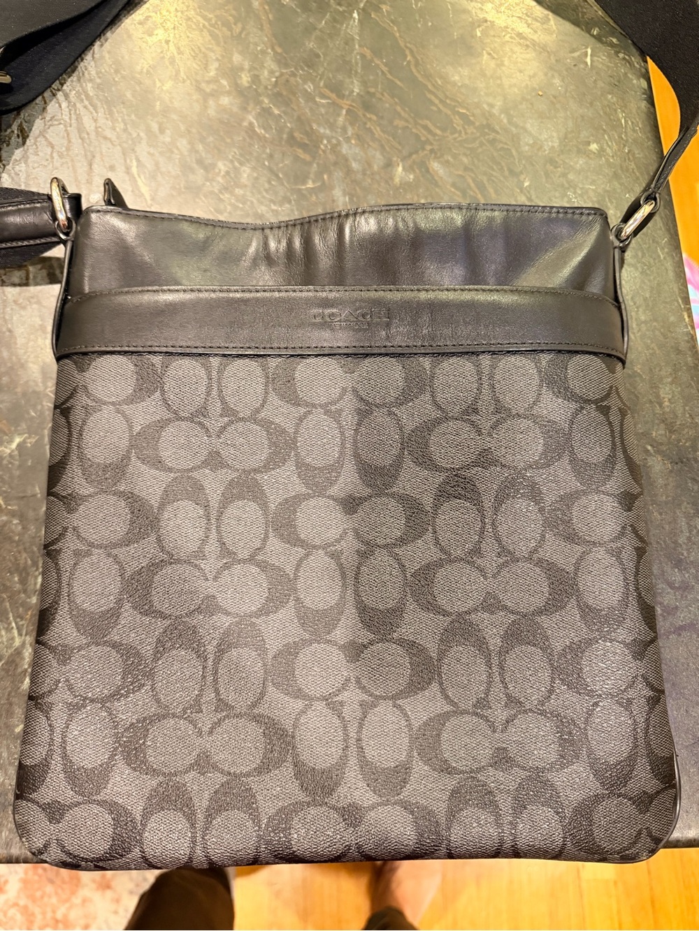 Coach Black/Gray Signature Crossbody Bag